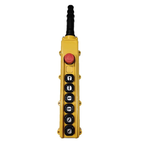 B-84-BR: 8 Button Pendant Station. E-Stop Reset and 6 x 1 Speed Contact Elements