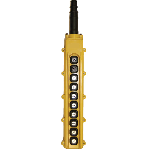 B-85-1: 10 Button Pendant Station. 8 x 1 Speed Contact Elements And 2 x 2 Speed Contact Elements
