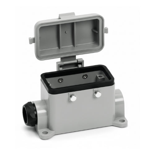 KM10B6C: PG16 Left Side Entry Surface Mount Base For KM10 Insert With 4 Pegs And Protecive Cover