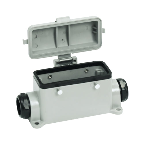 KM16B7C: PG21 Dual Side Entry Surface Mount Base For KM16 Insert With 4 Pegs And Protecive Cover
