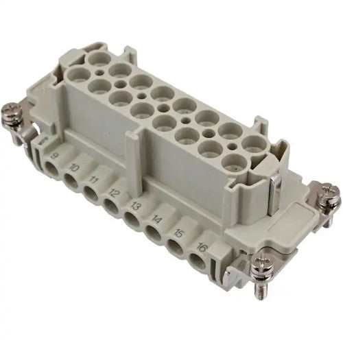 KM16F: 16 Pole + Ground Female Insert 400V 16A