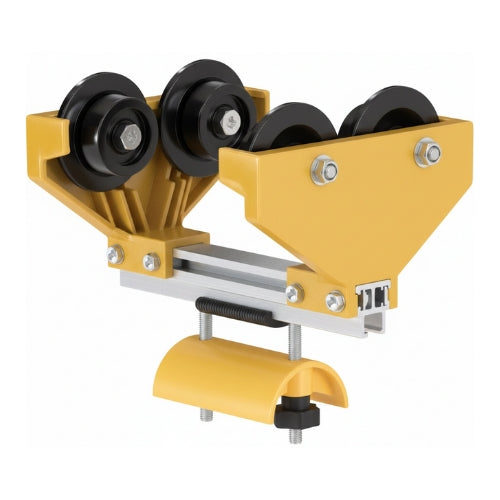 022134-250: 4 Wheel Plastic Trolley For Flat Cable 206mm Max Flange Width