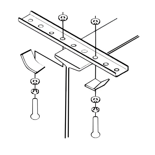 B-100-BR6A: Straight Steel Bracket - 14 Holes 21" with Mounting Clamps