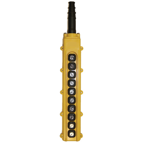 B-85-4: 10 Button Pendant Station.  2 x 1 Speed Contact Elements And 8 x 2 Speed Contact Elements