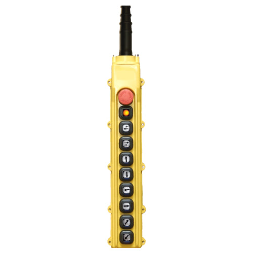 B-85-BE1: 10 Button Pendant Station.  EMS / Indicator / 6 x 1 Speed and 2 x 2 Speed Contacts