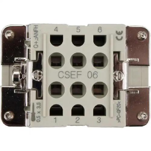 KM06F: 6 Pole + Ground Female Insert 400V 16A