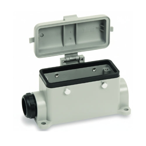 KM16B6C: PG21 Left Side Entry Surface Mount Base For KM16 Insert With 4 Pegs And Protecive Cover