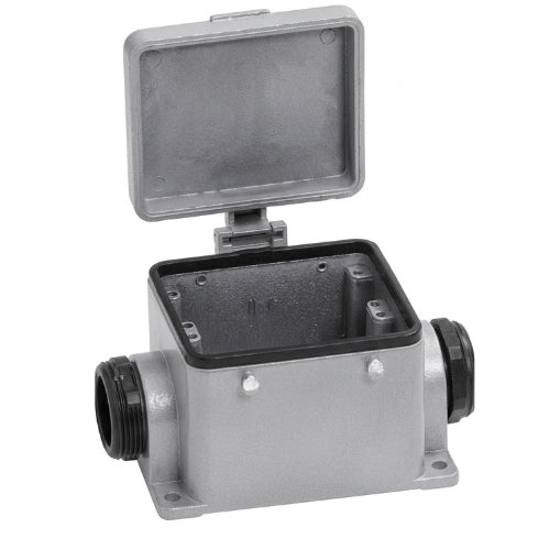 KM32B7C: PG29 Dual Side Entry Surface Mount Base For KM32 Insert With 4 Pegs And Protecive Cover