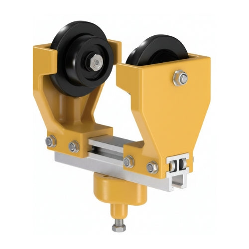 022122-160: 2 Wheel Plastic Trolley With Ball Joint 116mm Max Flange Width