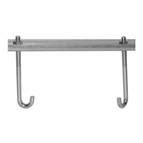 B-100-BR10A-J: Straight Steel Bracket For Capped I Beam - 16 Holes 24" with "]" Bolt Hardware