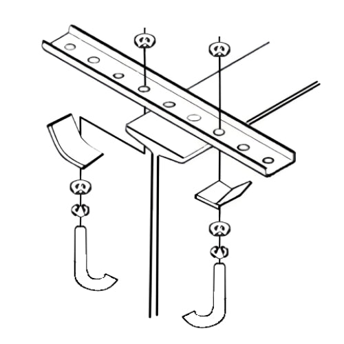 B-100-BR6A-J: Straight Steel Bracket For Cappped I Beam - 14 Holes 21