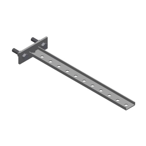 B-100-BRCT10: Steel T Bracket With Mounting Plate - 11 Holes 17.25"