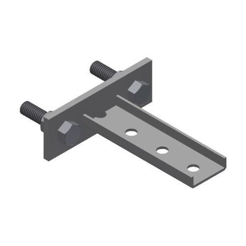 B-100-BRCT2: Steel T Bracket With Mounting Plate - 3 Holes 5.25"