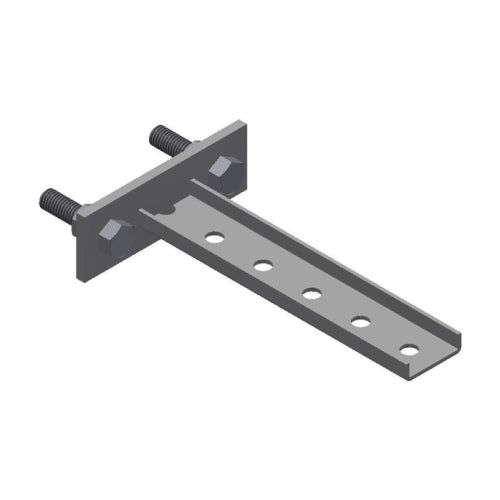 B-100-BRCT4: Steel T Bracket With Mounting Plate - 5 Holes 8.25"