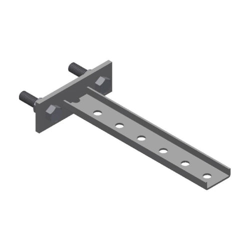 B-100-BRCT5: Steel T Bracket With Mounting Plate - 6 Holes 9.75"