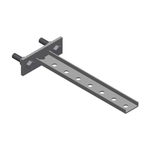 B-100-BRCT6: Steel T Bracket With Mounting Plate - 7 Holes 11.25"