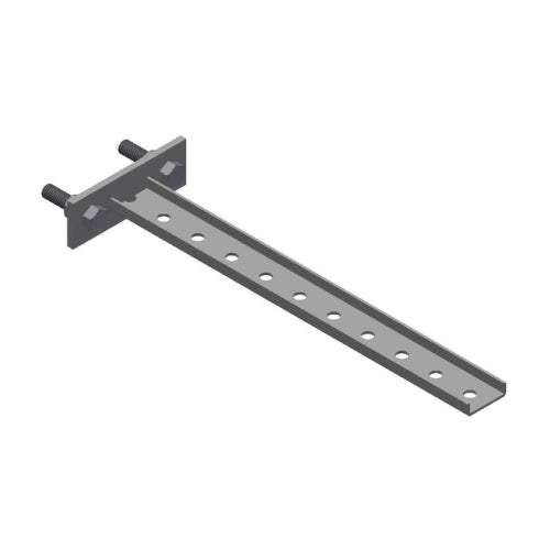 B-100-BRCT9: Steel T Bracket With Mounting Plate - 10 Holes 15.75"