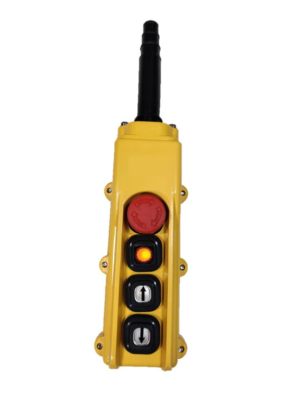 B-82-BR: 4 Button Pendant Station. EMS / Indicator and 2 x 1 Speed Contact Elements