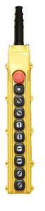 B-85-BF: 10 Button Pendant Station. EMS / Variable Resistor and 8 x 1 Speed Contact Elements