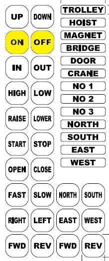 COB61-B: 2-button pendant on-off legend