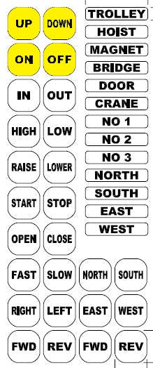 COB62-B: 4-button pendant on-off & up-down legend