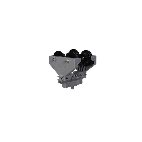 I05PR-206: 4 Wheel Plastic Trolley With Ball Joint 206mm Max Flange Width