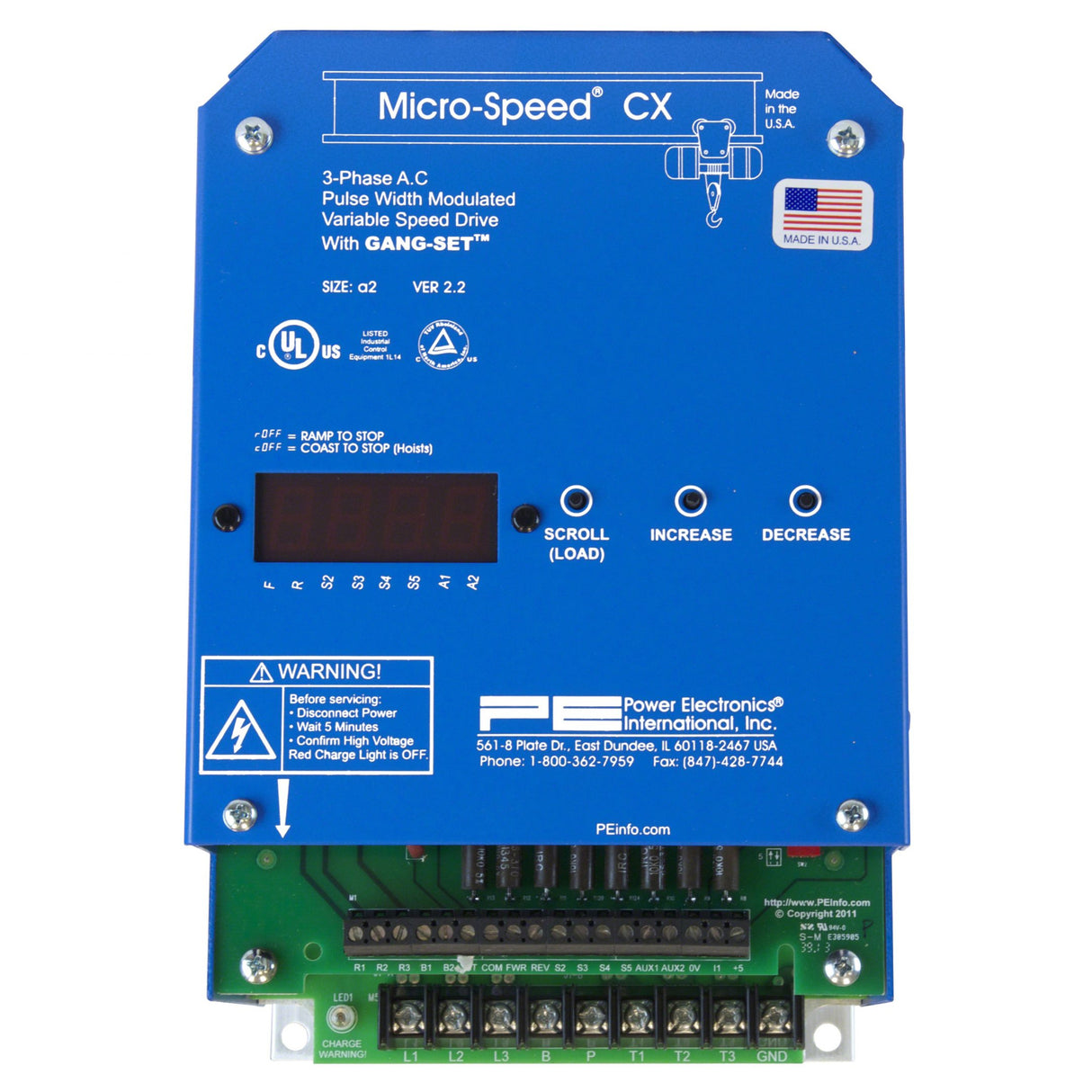 M146CXR: 2.4 Amp 1HP 480V VFD With Internal Regeneration Resistors