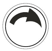PRTA019MPI: Black CW Arrow on White Disk