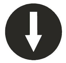 PRTA1005PI: White Arrow on Black Background Button For Single Element